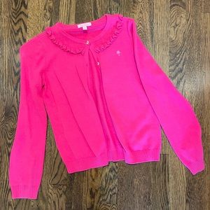 Bright pink Lilly Pulitzer Kids Cardigan